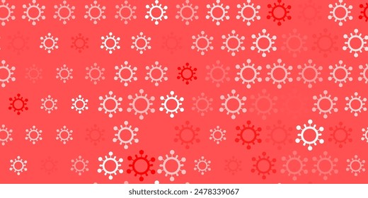 Light red vector pattern with coronavirus elements. Colorful  gradient illness symbols in simple abstract style. Best design for quarantine events.