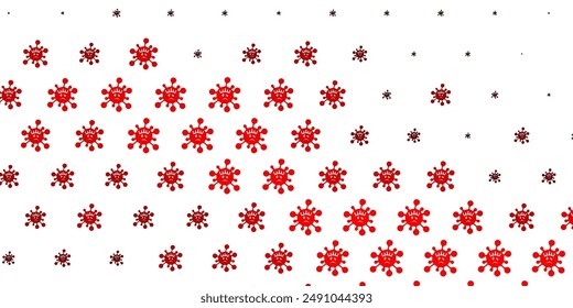 Light Red vector pattern with coronavirus elements. Abstract illustration with biological gradient shapes. Simple design against epidemic information.