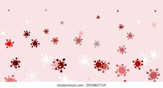 Light red vector pattern with coronavirus elements. Abstract illustration with biological gradient shapes. Design for biohazard warning.