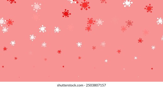 Light red vector pattern with coronavirus elements. Colorful  gradient illness symbols in simple abstract style. Wallpaper for health protection.