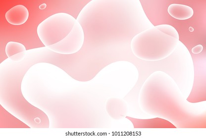 Light Red vector pattern with curved circles.