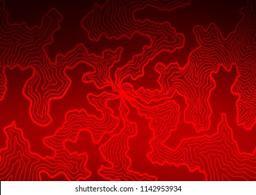 Light Red vector pattern with curved circles. Glitter abstract illustration with wry lines. Marble style for your business design.