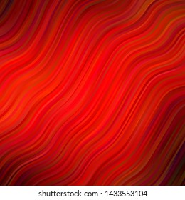 Light Red vector pattern with curved lines. Bright illustration with gradient circular arcs. Best design for your ad, poster, banner.
