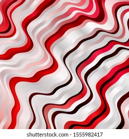 Light Red vector pattern with curved lines. Colorful geometric sample with gradient curves.  Template for your UI design.