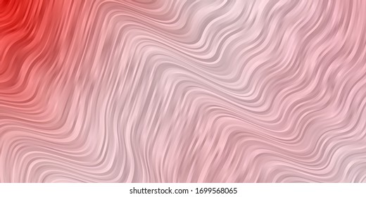 Light Red vector pattern with curved lines. Illustration in halftone style with gradient curves. Pattern for ads, commercials.