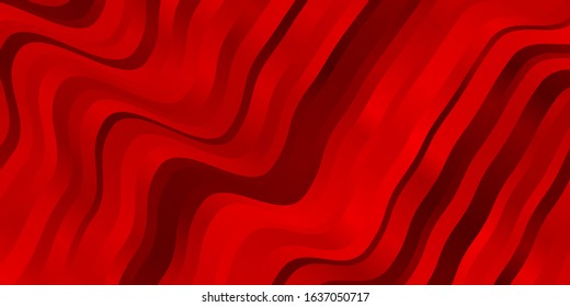 Light Red vector pattern with curves. Abstract illustration with gradient bows. Pattern for websites, landing pages.