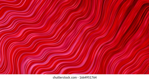 Light Red vector pattern with curves. Illustration in halftone style with gradient curves. Pattern for websites, landing pages.