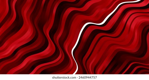 Light Red vector pattern with curves. Colorful illustration in circular style with lines. Pattern for commercials, ads.