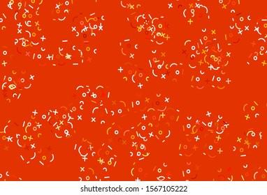 Light Red vector pattern with Digit symbols. Modern geometrical illustration with numerals. Template for landing page of typography.