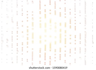 Light Red vector pattern with Digit symbols. Illustration with Numeral symbols on abstract template. Smart design for university advert.