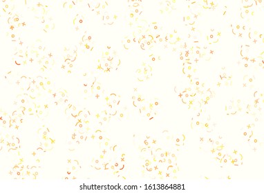 Light Red vector pattern with Digit symbols. Colored mathematic signs with gradient on white background. Template for landing page of typography.
