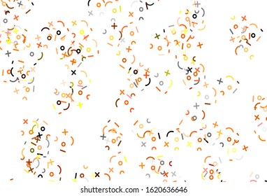 Light Red vector pattern with Digit symbols. Modern geometrical illustration with numerals. Smart design for university advert.