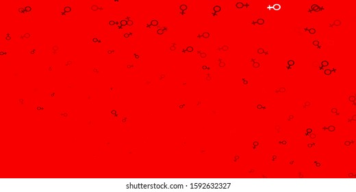 Light Red vector pattern with feminism elements. Abstract illustration with a depiction of women's power. Smart design for your apps.