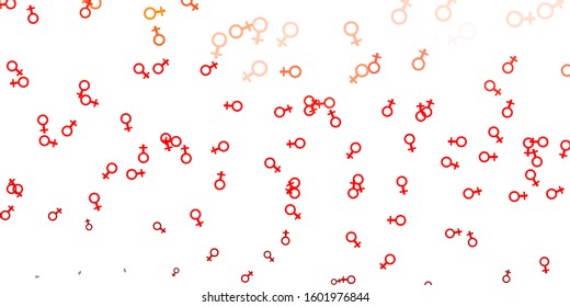 Light Red vector pattern with feminism elements. Colorful feminism symbols with a gradient in modern style. Simple design for your web site.
