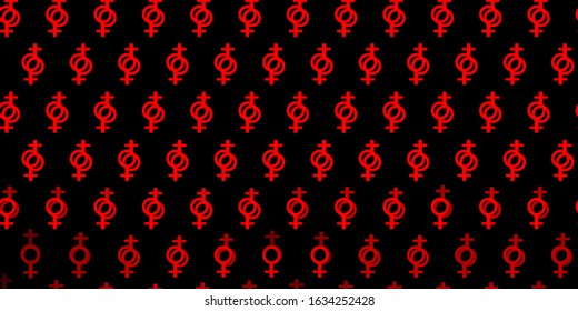 Light Red vector pattern with feminism elements. Abstract illustration with a depiction of women's power. Background for International Women’s Day.