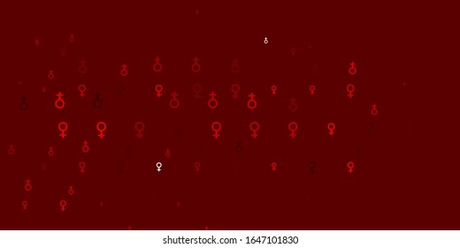 Light Red vector pattern with feminism elements. Colorful illustration with gradient feminism shapes. Elegant design for wallpapers.