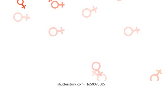 Light Red vector pattern with feminism elements. Colorful feminism symbols with a gradient in modern style. Design for International Women’s Day.