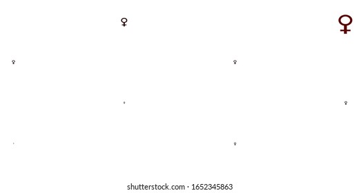 Light Red vector pattern with feminism elements. Simple design in abstract style with women’s rights activism. Elegant background for websites.