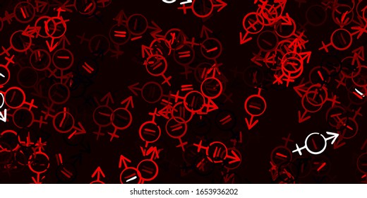 Light Red vector pattern with feminism elements. Simple design in abstract style with women’s rights activism. Simple design for your web site.