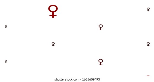 Light Red vector pattern with feminism elements. Simple design in abstract style with women’s rights activism. New side for your design.