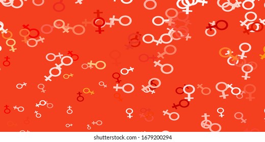 Light Red vector pattern with feminism elements. Simple design in abstract style with women’s rights activism. New design for applications.