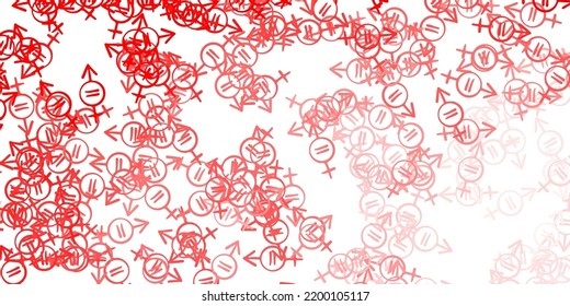 Light Red vector pattern with feminism elements. Colorful illustration with gradient feminism shapes. Design for International Women’s Day.
