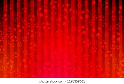 Light Red vector pattern with football balls. Glitteral colorful illustration with abstract soccer balls. Pattern for booklets, leaflets of soccer turnament.