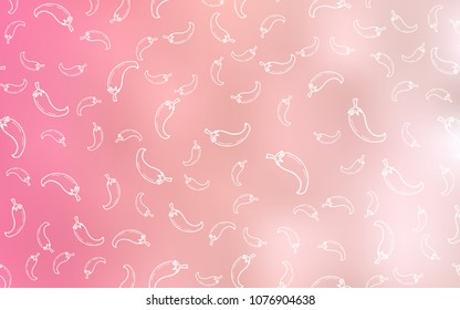 Light Red vector pattern with fresh peppers. peppers on blurred abstract background with colorful gradient. Pattern for menu of cafes, bars, restaurants.