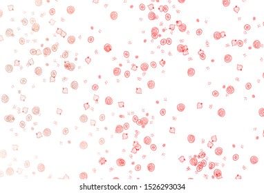 Light Red vector pattern with fresh ingredients. Illustration with set of fresh food in doodle style. Pattern for ads of breakfast, lunch, dinner.