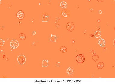 Light Red vector pattern with fresh ingredients. Illustration with set of fresh food in doodle style. Pattern for ad, booklets, leaflets of restaurants.