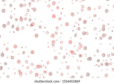 Light Red vector pattern with fresh ingredients. Abstract background with colorful Fast Food illustrations. Design for ad, poster, banner of cafes or restaurants.