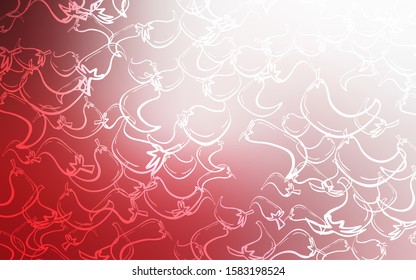 Light Red vector pattern with fresh peppers. Glitter abstract sketch with hot peppers. Design for ad, poster, banner of cafes or restaurants.