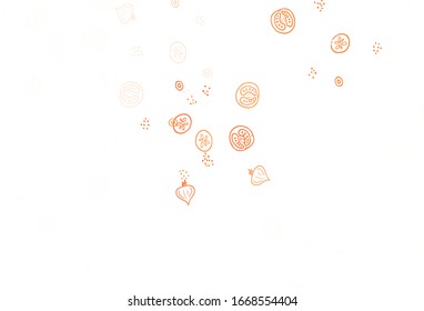 Light Red vector pattern with fresh ingredients. Abstract background with colorful Fast Food illustrations. Pattern for menu of cafes, bars, restaurants.