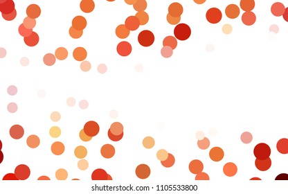 Light Red vector red pattern of geometric circles, shapes. Colorful mosaic banner. Geometric background with colored disks.