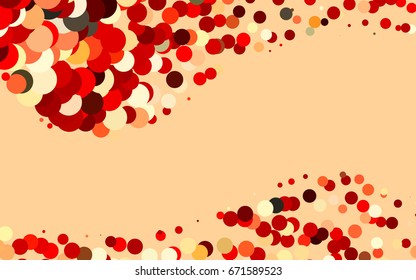 Light Red vector red pattern of geometric circles, shapes. Colorful mosaic banner. Geometric background with colored disks.