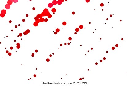 Light Red vector red pattern of geometric circles, shapes. Colorful mosaic banner. Geometric background with colored disks.