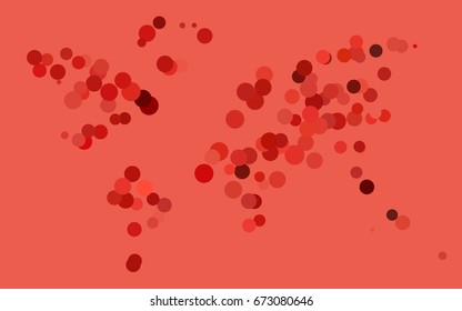 Light red vector red pattern of geometric circles, shapes. Colorful mosaic banner. Geometric background with colored disks.