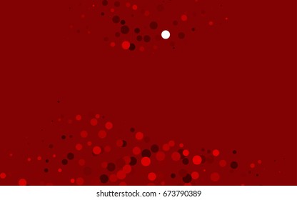 Light Red vector red pattern of geometric circles, shapes. Colorful mosaic banner. Geometric background with colored disks.