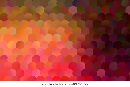 Light Red vector red pattern of geometric circles, shapes. Colorful mosaic banner. Geometric background with colored disks.