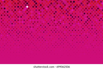 Light Red vector red pattern of geometric circles, shapes. Colorful mosaic banner. Geometric background with colored disks.