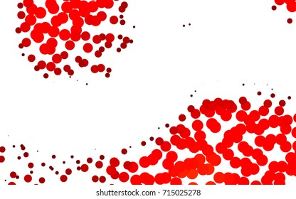 Light Red vector red pattern of geometric circles, shapes. Colorful mosaic banner. Geometric background with colored disks.