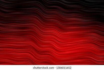 Light Red vector pattern with lines, ovals. Glitter abstract illustration with wry lines. Brand new design for your ads, poster, banner.