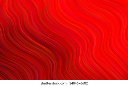 Light Red vector pattern with lines, ovals. Modern gradient abstract illustration with bandy lines. A completely new marble design for your business.