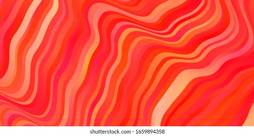 Light Red vector pattern with lines. Illustration in halftone style with gradient curves. Pattern for booklets, leaflets.