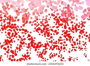 Light Red vector pattern with lines, ovals. Blurred geometric sample with gradient bubbles.  Textured wave pattern for backgrounds.