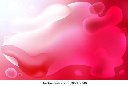 Light Red vector pattern with liquid shapes. A sample with blurred bubble shapes. A completely new template for your business design.