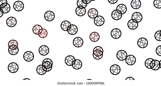 Light Red vector pattern with magic elements. Abstract illustration with gothic gradient shapes. Background for esoteric, mystic designs.