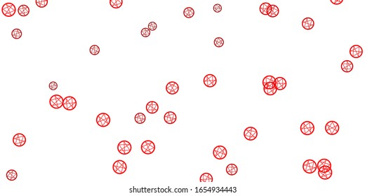 Light Red vector pattern with magic elements. Illustration with magical signs of spiritual power. Simple design for occult depiction.