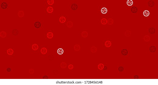Light Red vector pattern with magic elements. Abstract illustration with gothic gradient shapes. Simple design for occult depiction.