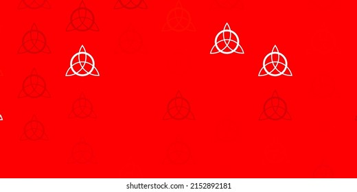 Light Red vector pattern with magic elements. Colorful vintage illustration with gradient alchemy shapes. Best design halloween events.